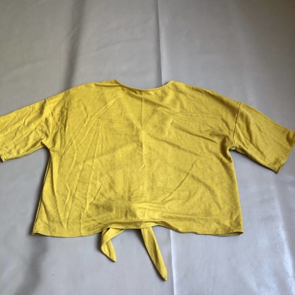 Mod ref Luca tie crop top mustard SZ L - Picture 6 of 7